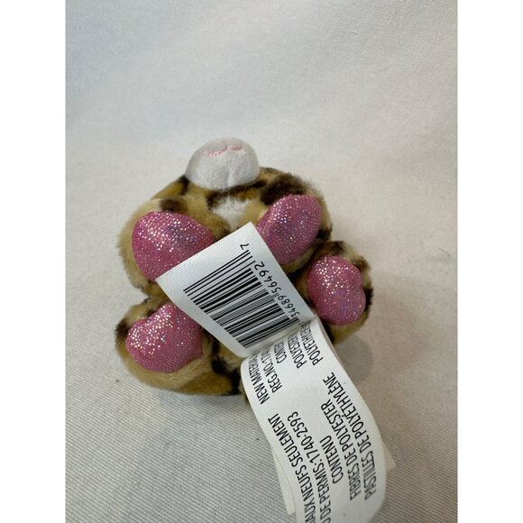 Lil Peepers Plush Tiger Toy With Glitter Ears & Paws 4" For Kids - Picture 4 of 4